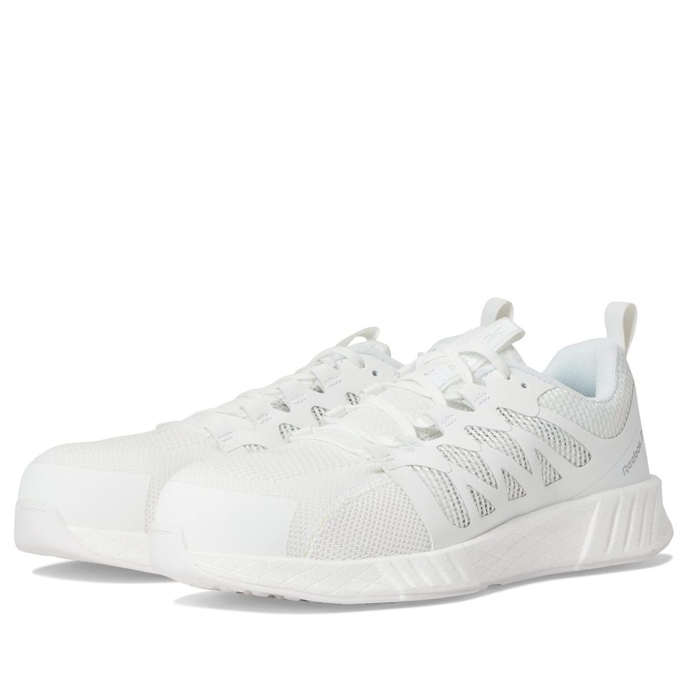 REEBOK WORK MEN'S RB5405 FUSION FLEXWEAVE WORK CONSTRUCTION SHOE WHITE SAFE
